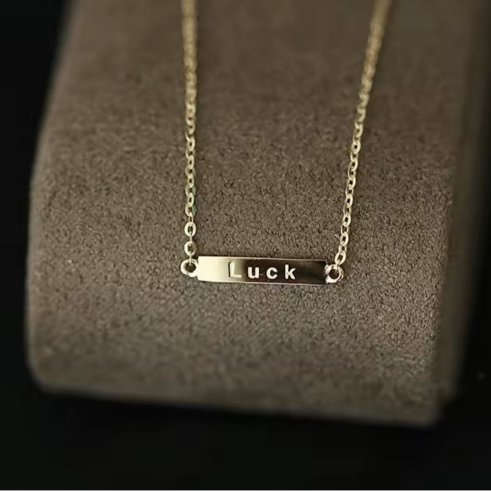 18k Yellow Gold Plated Sterling Silver
"LUCK" Engraved Dainty Thin Bracelet! - Picture 5 of 5